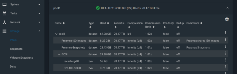 ZFS über iSCSI über Infiniband ConnectX-2 HCAs mit FreeNAS und Integration in Proxmox